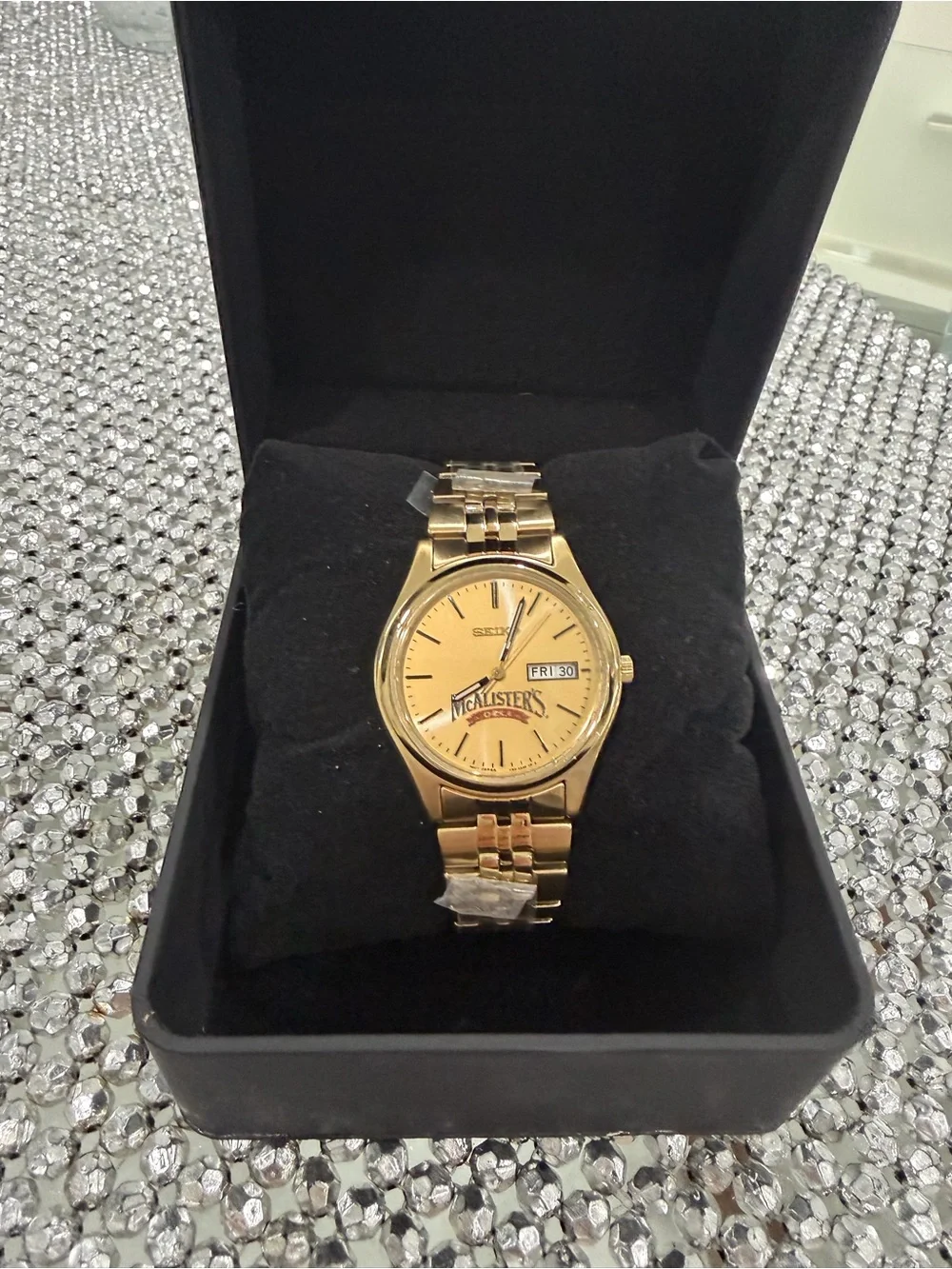 Seiko Gold Tone Watch with Gold Dial